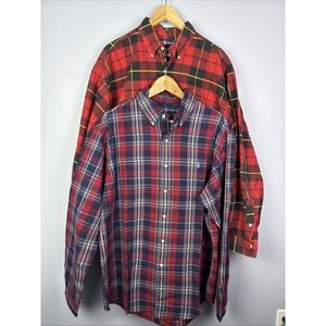 Polo Ralph Lauren Shirt Men's XL Plaid Button Down Flannel Lot of 2 Preppy Y2K